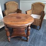 oud tafeltje, Gebruikt, Rond, 75 cm of meer, Hout