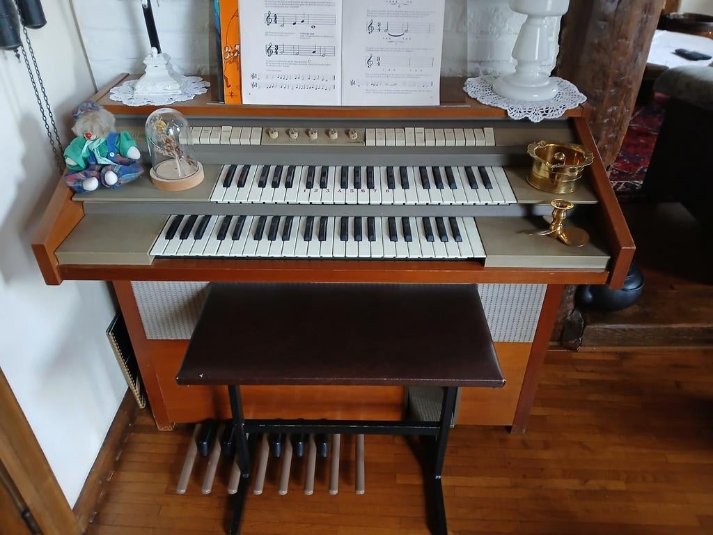 Vintage Elektronisch Orgel met Twee Klavieren en Pedaal, Muziek en Instrumenten, Ophalen of Verzenden
