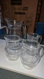 4 Karaffen - Glazen Kannen Set, Ophalen of Verzenden