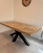 Eettafel visgraat 180x90, Ophalen, Eikenhout, 50 tot 100 cm, Zo goed als nieuw