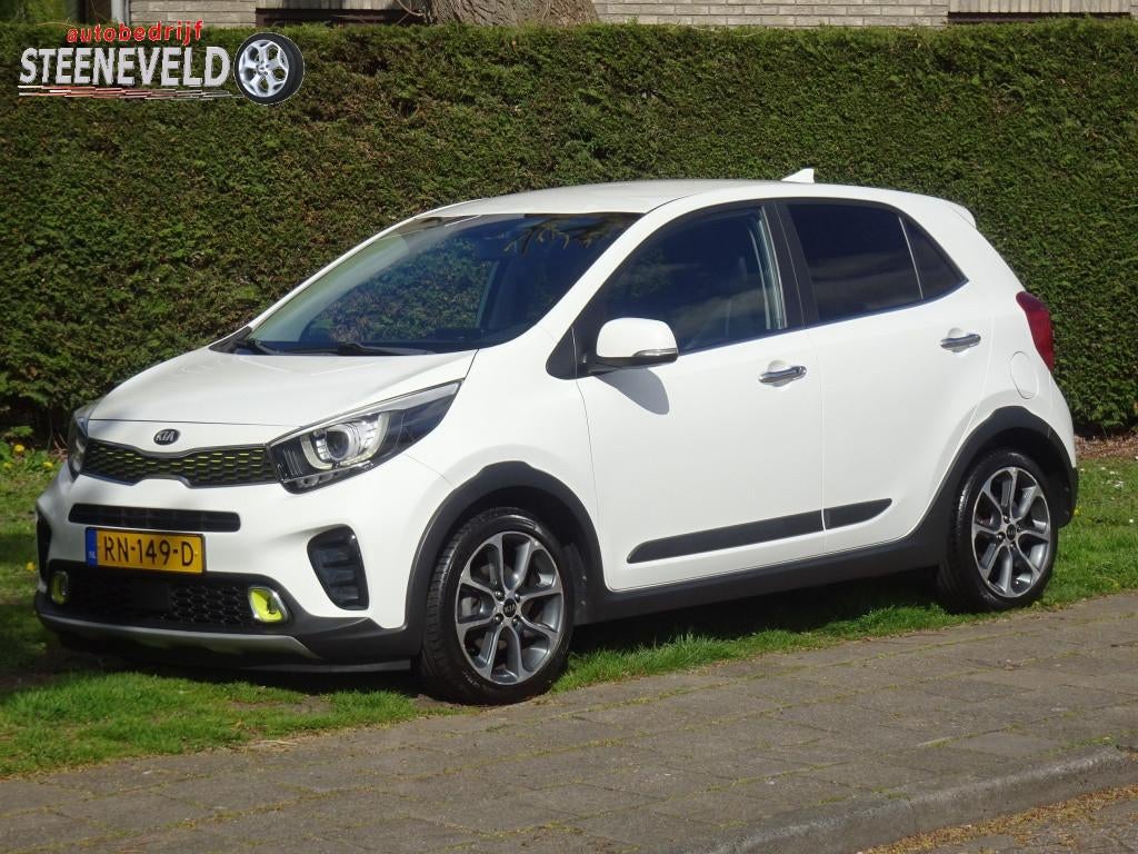 Kia Picanto 1.0 T-GDI X-Line met Navi, Camera en Stoelverwar, Keurmerk '100% Onderhouden', Gebruikt, 920 kg, Wit
