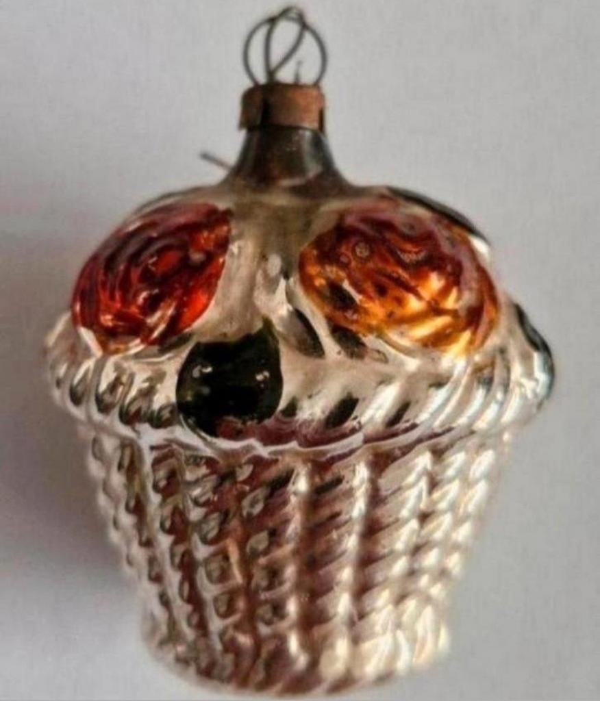 Oude Kerstbal Mandje, Ophalen of Verzenden