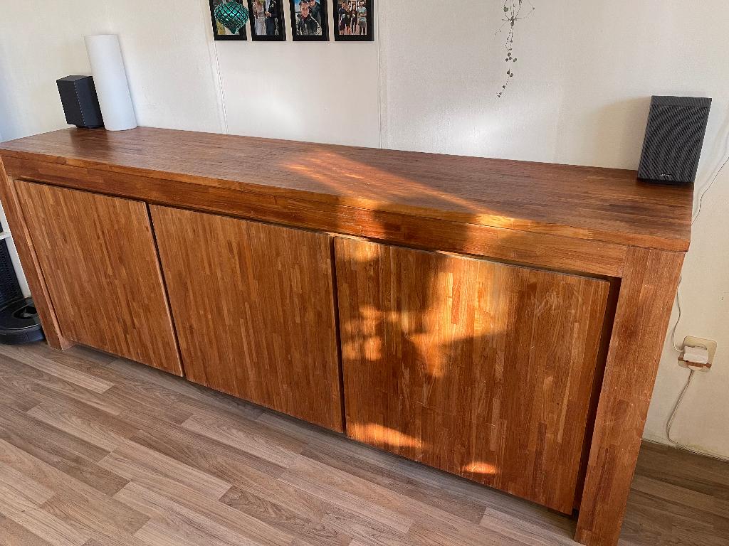 Te koop teak houten dressoir!, Huis en Inrichting, Kasten | Dressoirs, Ophalen, Teakhout, 50 tot 100 cm, 25 tot 50 cm
