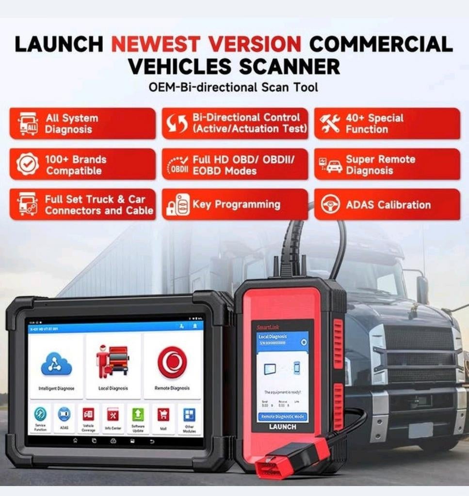 Launch X431 Vrachtwagen Diagnose Heavy Duty Landbouw machine, Auto diversen, Autogereedschap, Ophalen of Verzenden, Nieuw