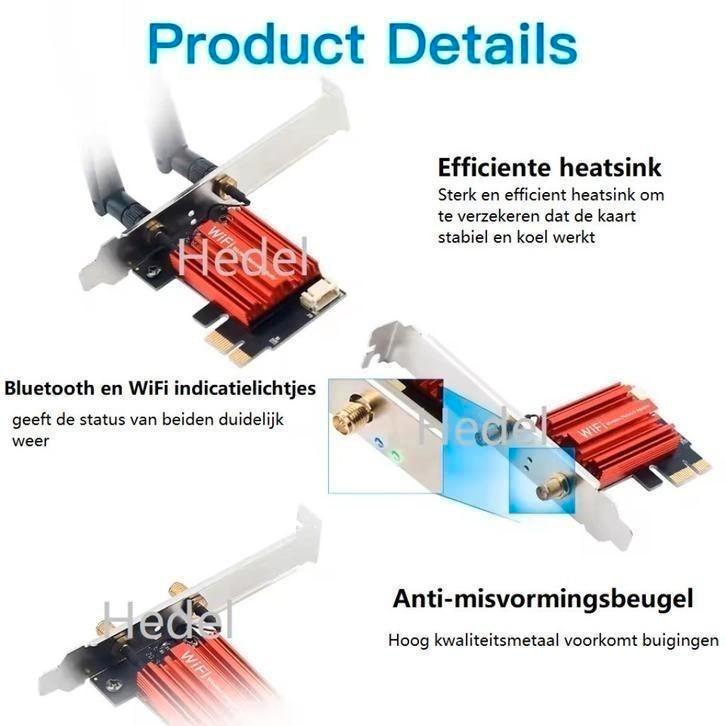 PCI-e WiFi draadloze internetkaart voor desktopcomputer PC, Computers en Software, Netwerkkaarten, Ophalen of Verzenden