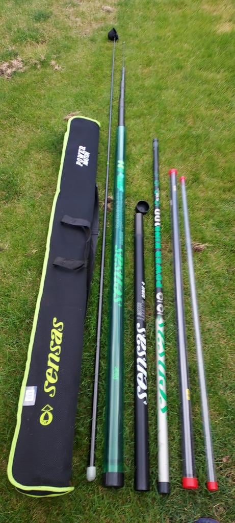 2 Sensas Power King hengels compleet met tas en voerbeker, Ophalen of Verzenden, Gebruikt, Complete hengel