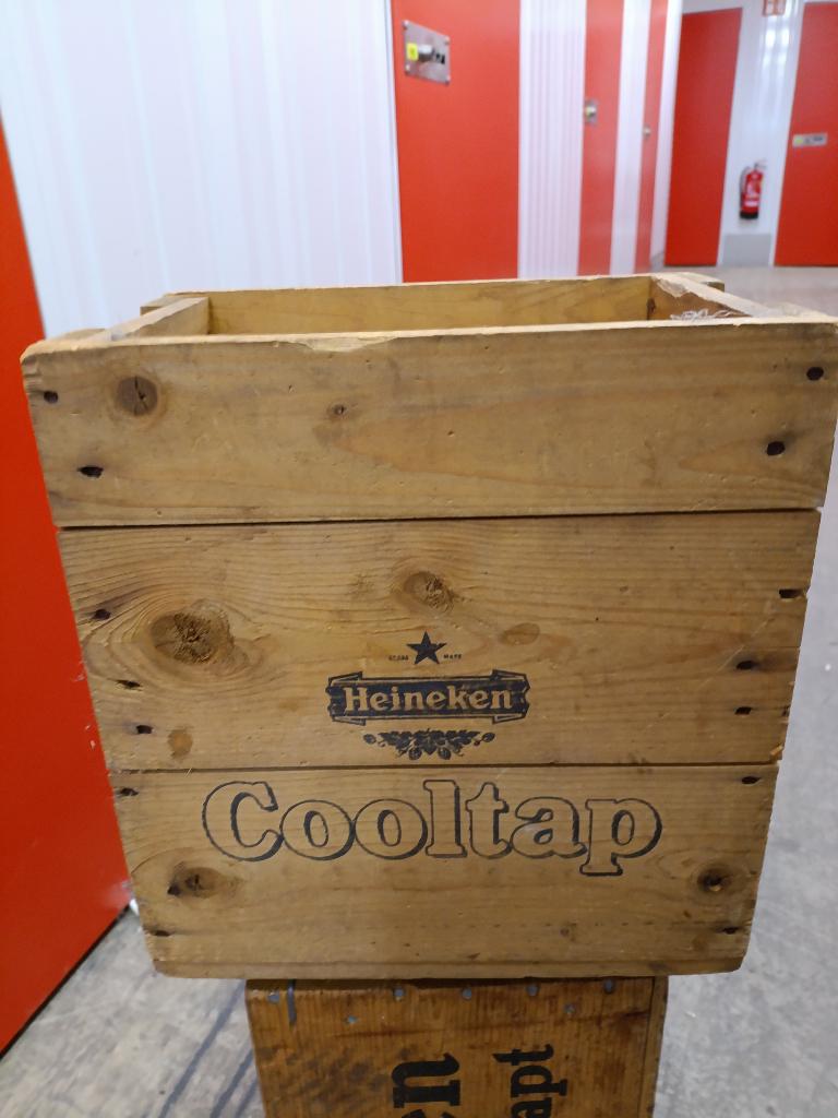 houten heineken cooltap kist, Ophalen of Verzenden, Gebruikt, Reclamebord, Plaat of Schild, Heineken