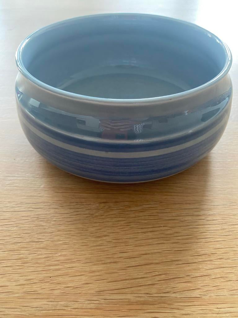 Vintage Boch La Louvière kom, blauwgrijs, Made in Belgium, Ophalen of Verzenden