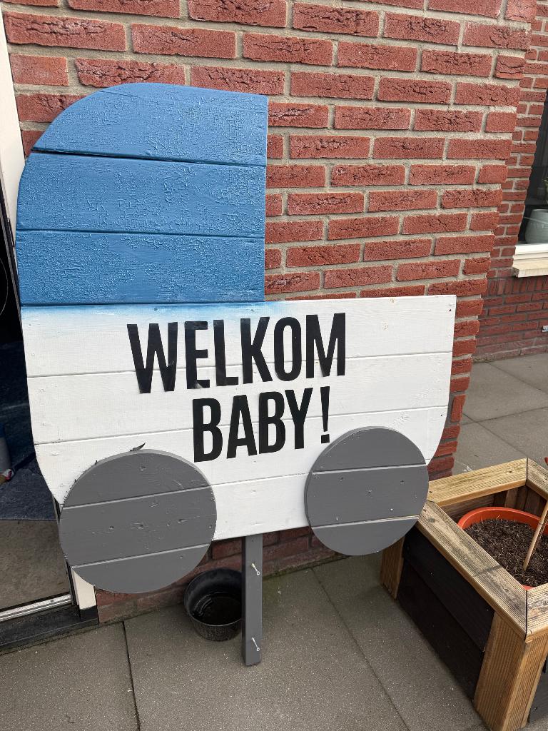 Geboortebord te huur | jongen | baby, Ophalen, Zo goed als nieuw, Geboortebord