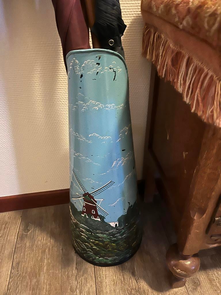 Vintage paraplubak met molen decoratie, Ophalen of Verzenden, Gebruikt, Metaal