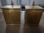 2 koperen tabaksdozen met reliëf, Ophalen of Verzenden