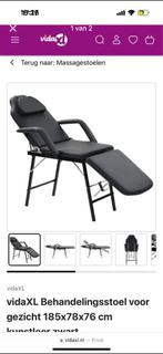 Zwarte behandelstoel vidaXL, zwarte trolley en behandellamp., Ophalen, Zo goed als nieuw, Massagetafel