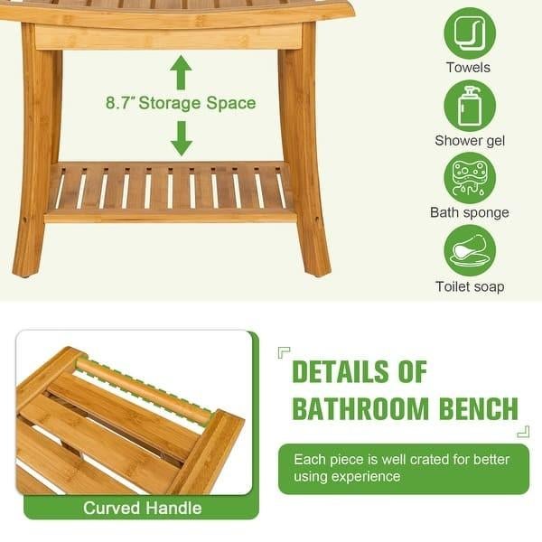Bamboe Badkamer Bankje met Opbergruimte - Nieuw, Huis en Inrichting, Minder dan 50 cm, Overige typen, Nieuw, Ophalen of Verzenden