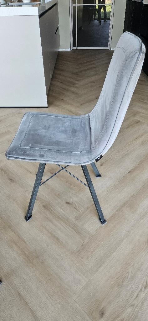 3 eetkamer stoelen grijs microleder, Ophalen, Gebruikt, Drie, Leer