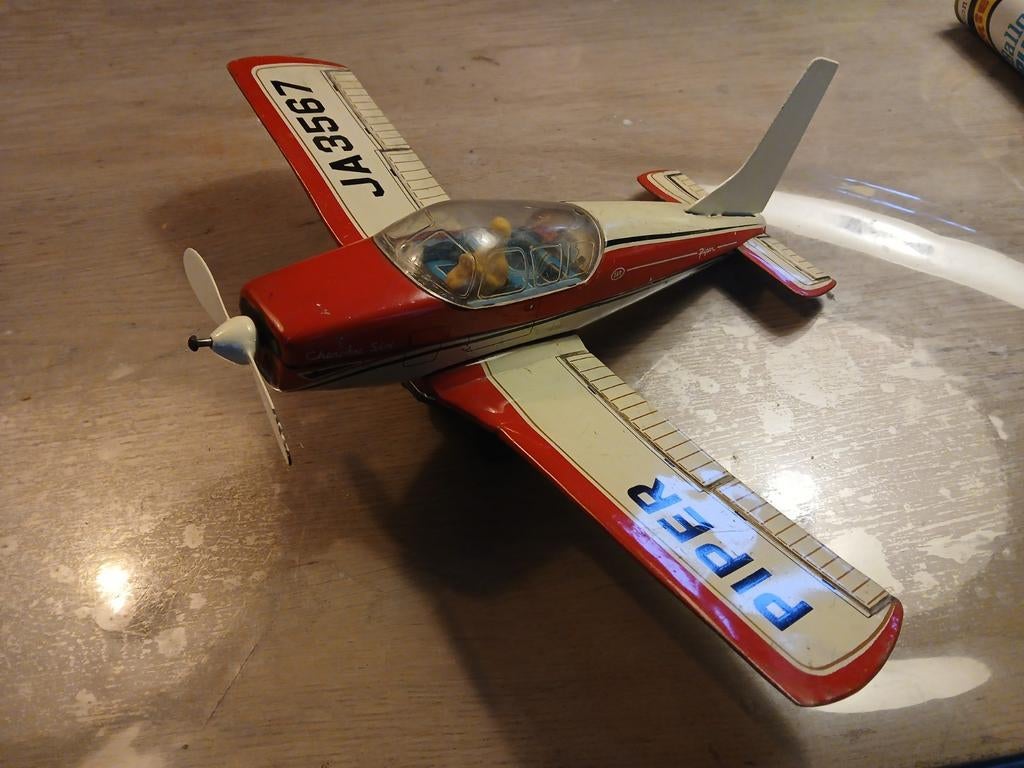 Vintage Piper JA3567 Speelgoed Vliegtuig - Metaal, Ophalen of Verzenden