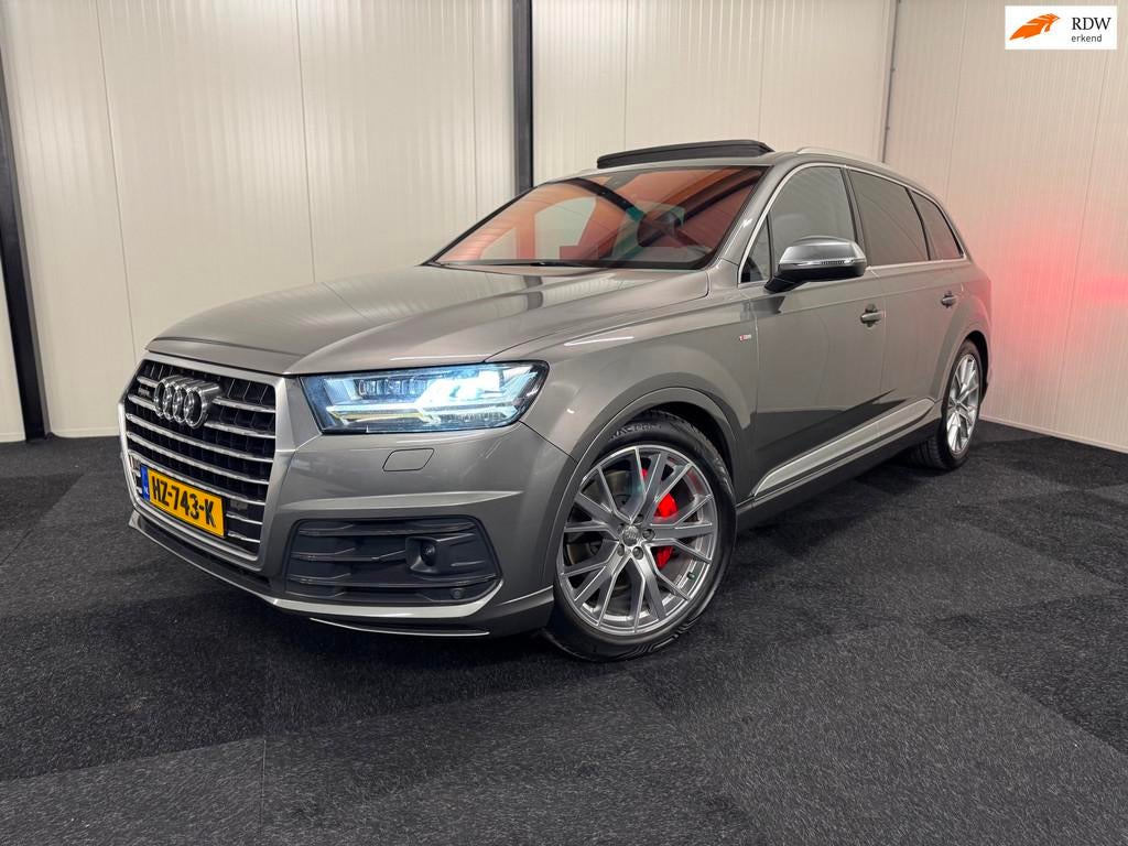 Audi Q7 3.0 TDI quattro S Line 7P 2015 EURO6 FULLOPTION/RIJK, Auto's, Audi, Automaat, Gebruikt, 241 €/maand, 7 stoelen