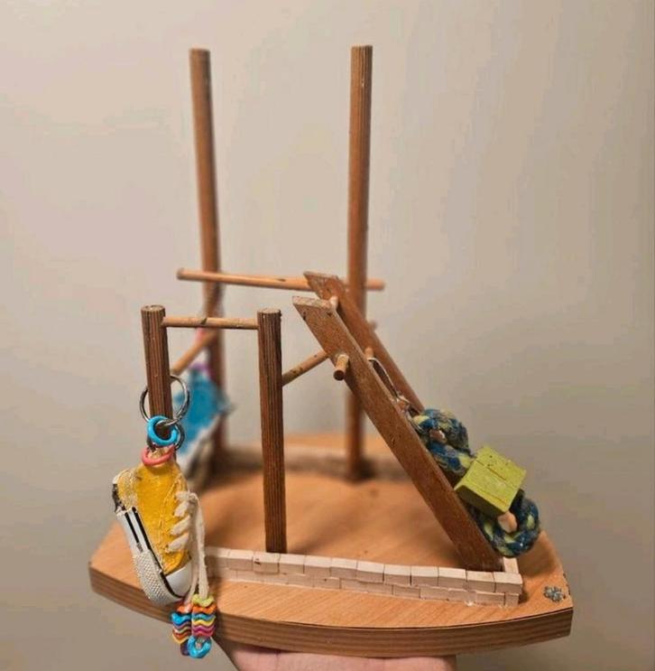 Vogel speelplaats, Dieren en Toebehoren, Vogels | Hokken en Kooien, Zo goed als nieuw, Vogelkooi, Metaal, Ophalen