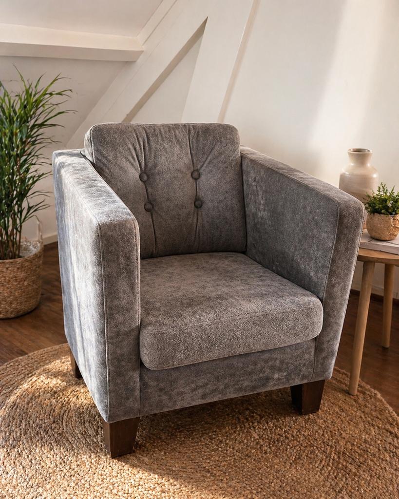 Comfortabele fauteuil, leerlook, wegens verhuizing, Huis en Inrichting, Stoelen, Ophalen, Gebruikt, Leer, Eén