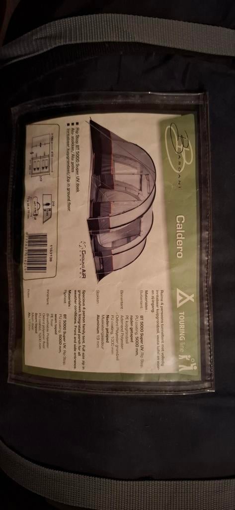 Bardani Caldeira 5000 Super XL tent en campingmat, Ophalen of Verzenden