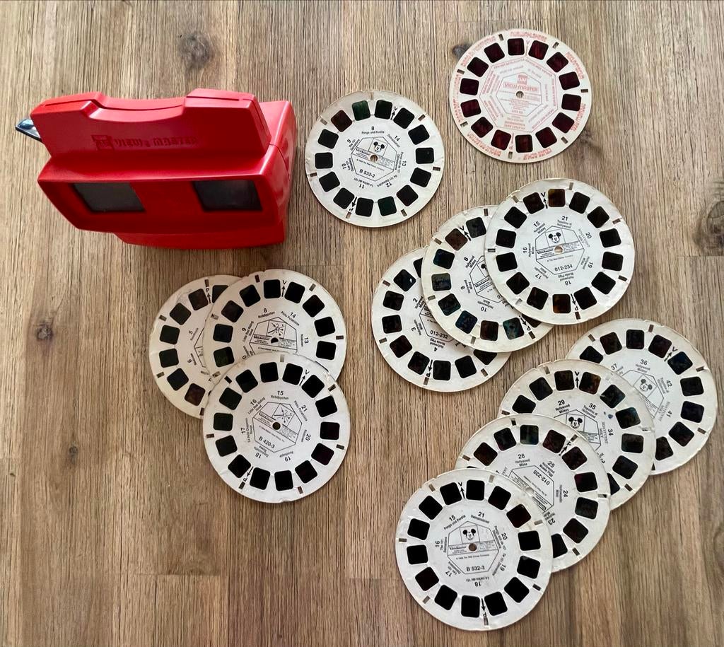GAF View-Master met Disney schijven, Verzamelen, Disney, Gebruikt, Overige typen, Mickey Mouse, Ophalen of Verzenden