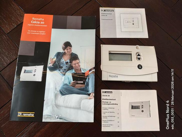 Remeha Celcia 2.0 klokhermostaat., Doe-het-zelf en Verbouw, Thermostaten, Gebruikt, Ophalen of Verzenden