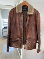 Trussardi Padded leather jacket with shearling collar, Maat 48/50 (M), Beige, Ophalen of Verzenden, Zo goed als nieuw