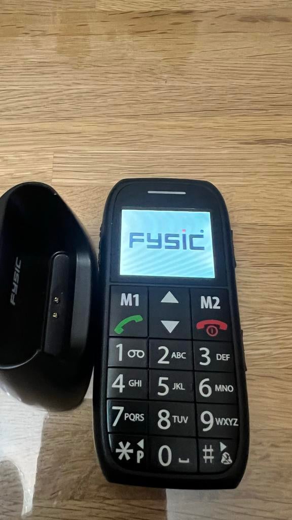 Fysic seniorentelefoon met oplaadstation, Geen camera, Ophalen of Verzenden, Zo goed als nieuw, Klassiek of Candybar