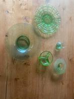Vintage Groene Glazen Accessoires Set, Ophalen of Verzenden