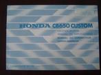 Honda CB650 Custom 1979 motorcycle owner's manual CB 650 C, Ophalen of Verzenden, Honda