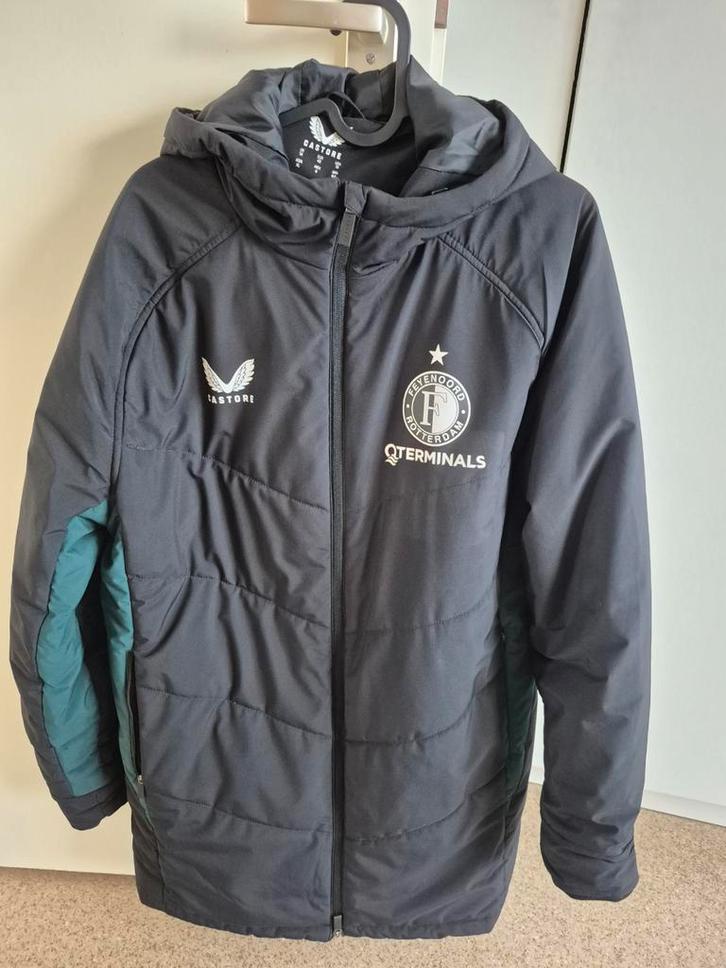 Feyenoord Castore Winterjas Maat m, Kleding | Heren, Jassen | Winter, Zo goed als nieuw, Maat 46 (S) of kleiner, Zwart, Ophalen of Verzenden