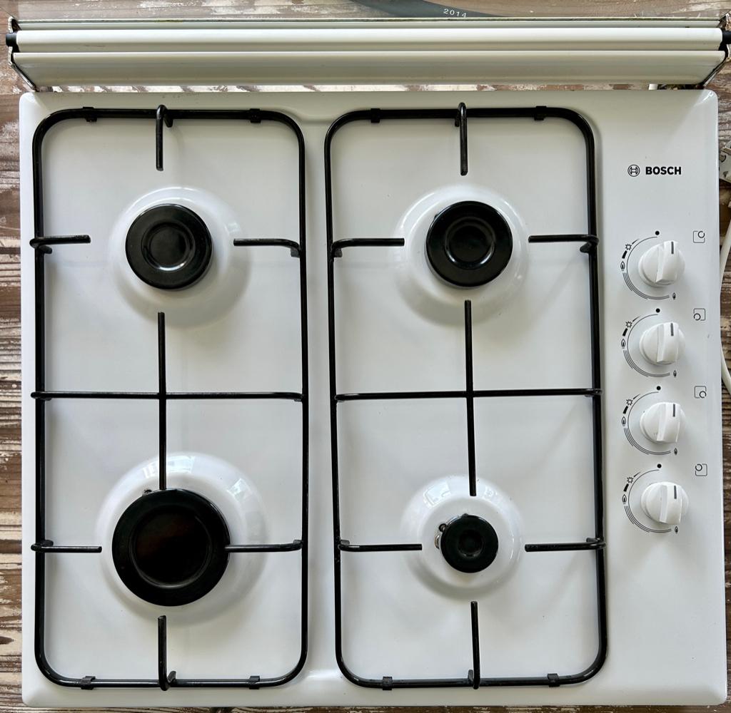 4 pits gasstel Bosch, Witgoed en Apparatuur, Kookplaten, Ophalen, Gebruikt, 4 kookzones, Gas