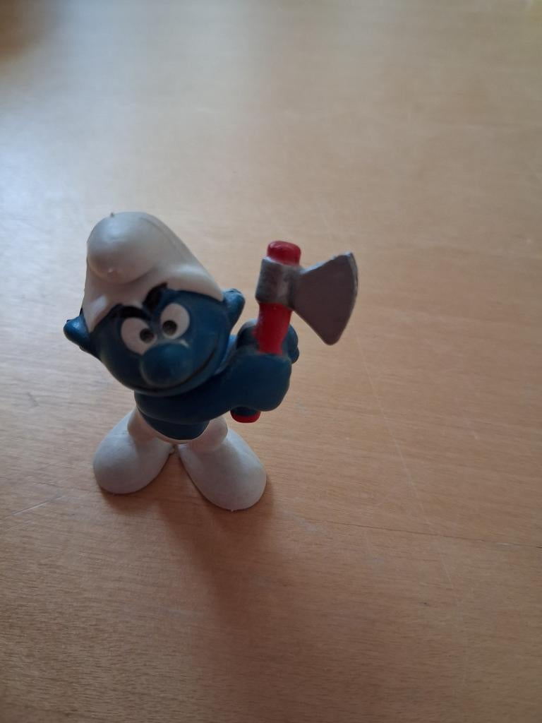 Schleich Smurf met bijl. 1976 Peyo, Verzamelen, Smurfen, Ophalen of Verzenden
