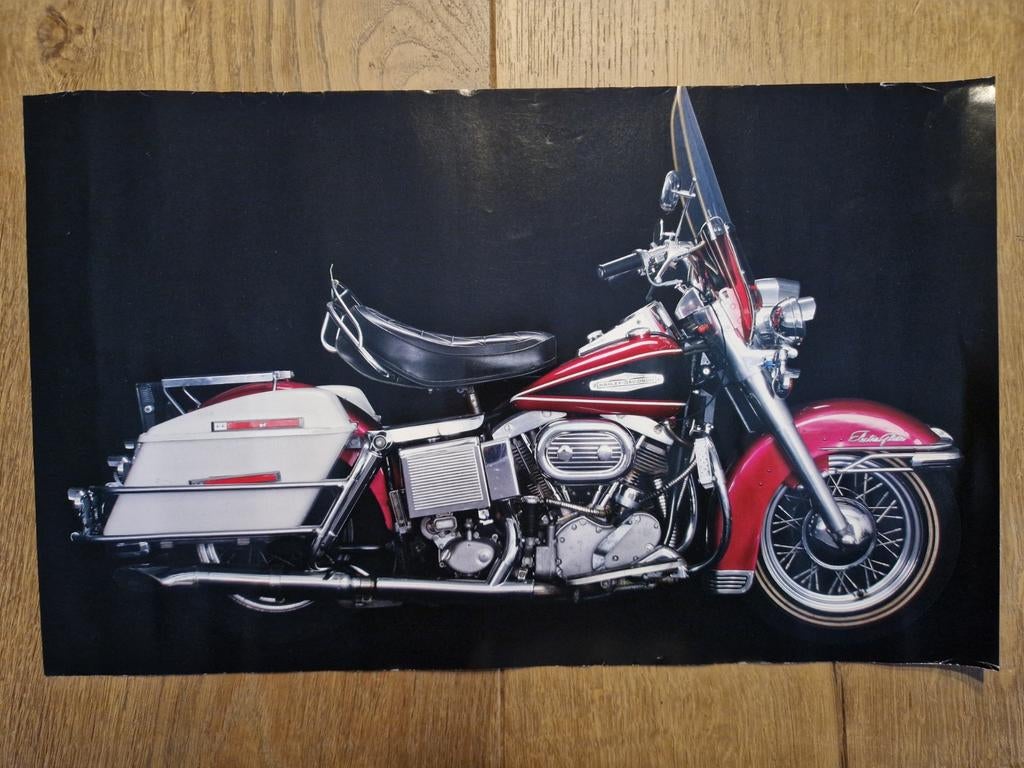 Harley Davidson early Shovelhead poster 42,5x25,5cm, Ophalen of Verzenden, A1 t/m A3