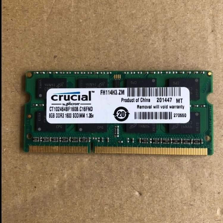 Crucial 8GB DDR3 1600 SODIMM 1.35v CT102464BF160B.C16FND, Computers en Software, RAM geheugen, Gebruikt, 8 GB, DDR3, Ophalen of Verzenden