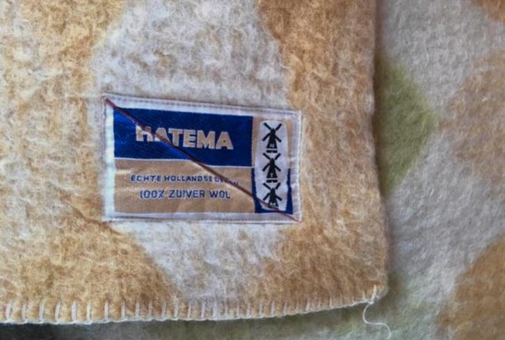 Oud Hollandse Hatema wollen deken 143x210cm 100% Zuiver wol, Huis en Inrichting, Slaapkamer | Beddengoed, Zo goed als nieuw, Deken of Dekbed
