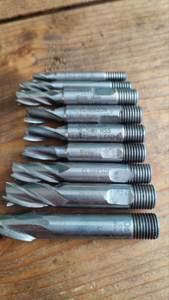 Set van 8 Clarkson HSS Frezen - Diverse Maten, Ophalen of Verzenden, Gebruikt, Overige typen