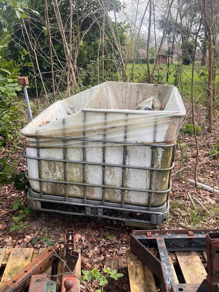 Kar voor achter zitmaaier, Ophalen, Gebruikt, Opvangbak