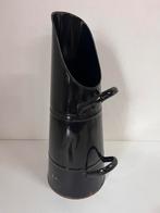 Zwarte vintage emaille kolenkit 50 cm handig voor pellets, Ophalen of Verzenden