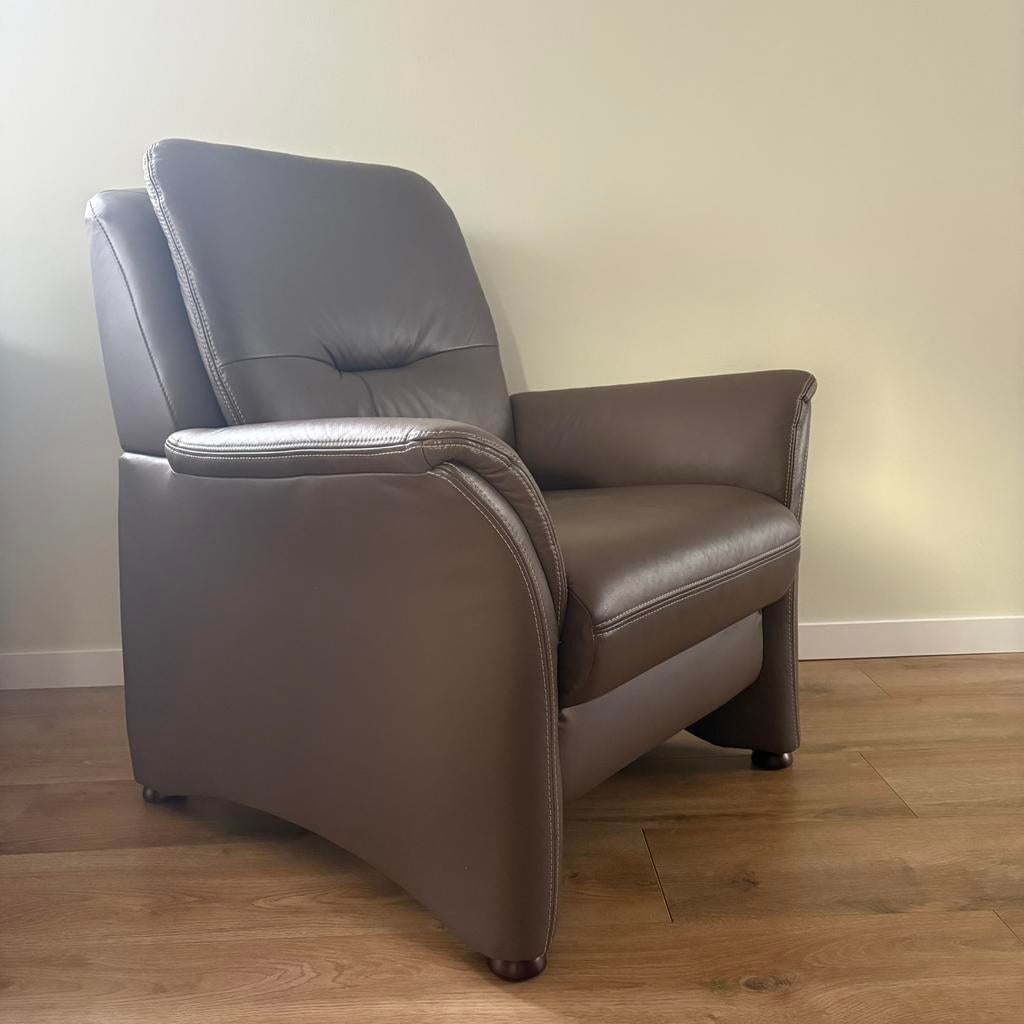 Zeer mooie leren fauteuil, Ophalen, Zo goed als nieuw, Leer, 75 tot 100 cm