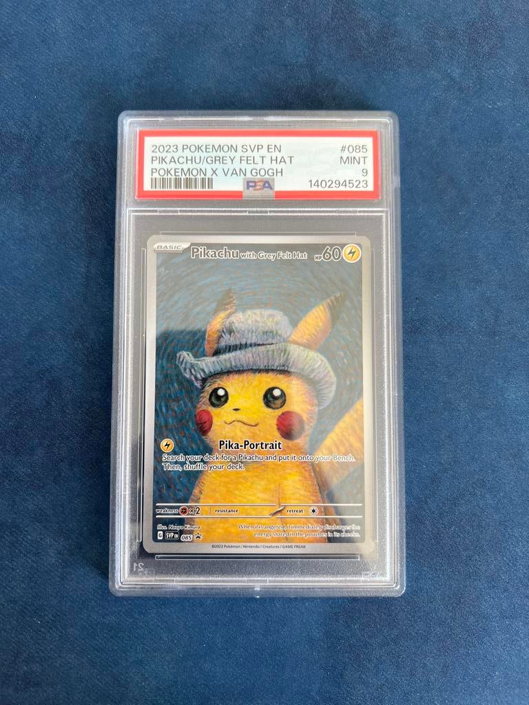 Pikachu with Grey felt hat psa 9, Ophalen of Verzenden, Zo goed als nieuw