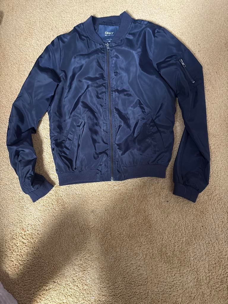 ONLY blauwe bomberjack - Maat XS, Ophalen of Verzenden, Zo goed als nieuw, Maat 34 (XS) of kleiner, Blauw