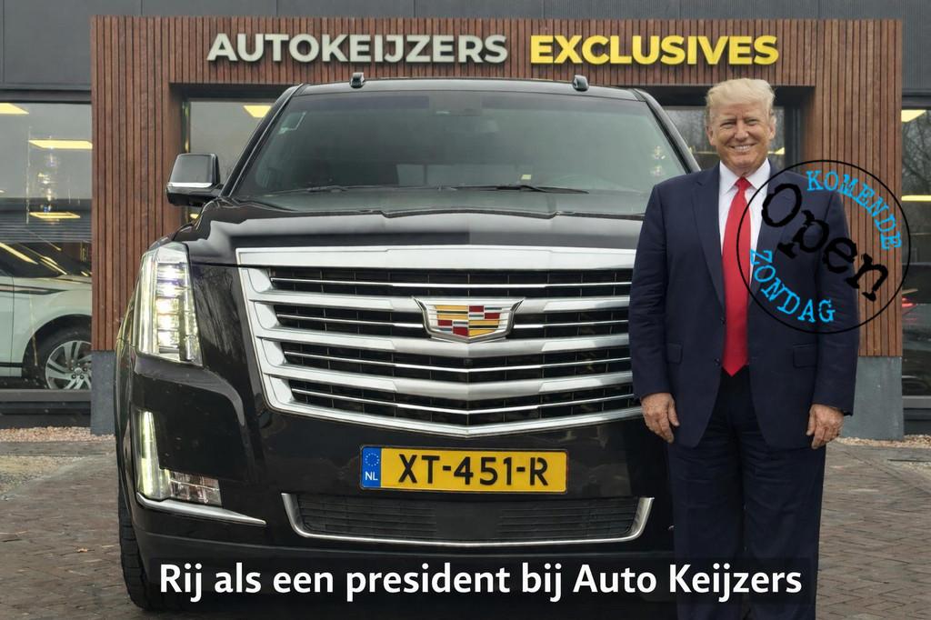 Cadillac Escalade 6.2 V8 Platinum Schuifdak Adapt. Cruise Ma, Automaat, Zwart, Bedrijf, Vierwielaandrijving