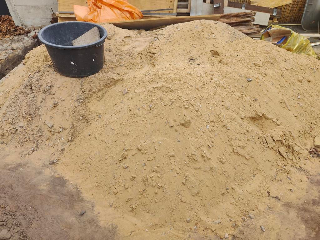Gratis geel zand af te halen, Tuin en Terras, Zand, Ophalen, Gebruikt, Ophoogzand