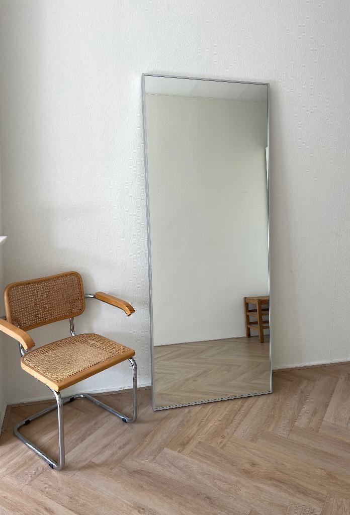 Grote rechthoekige spiegel zilver aluminium 196 x 78 cm IKEA, Huis en Inrichting, Woonaccessoires | Spiegels, Ophalen, Zo goed als nieuw