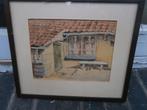 Jan Zeger VINK, Mooie aquarel v/e Boerenhuisje, Antiek en Kunst, Ophalen