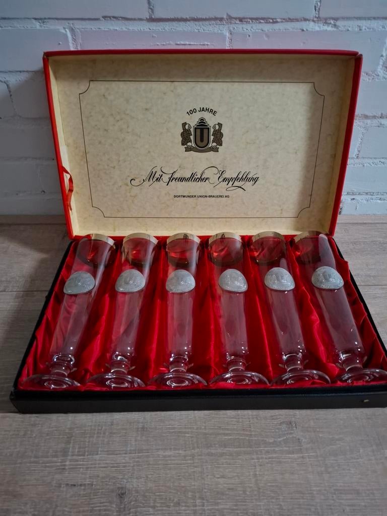 Dortmunder Union  jubileum glazen, Ophalen of Verzenden, Zo goed als nieuw, Glas of Glazen, Overige merken