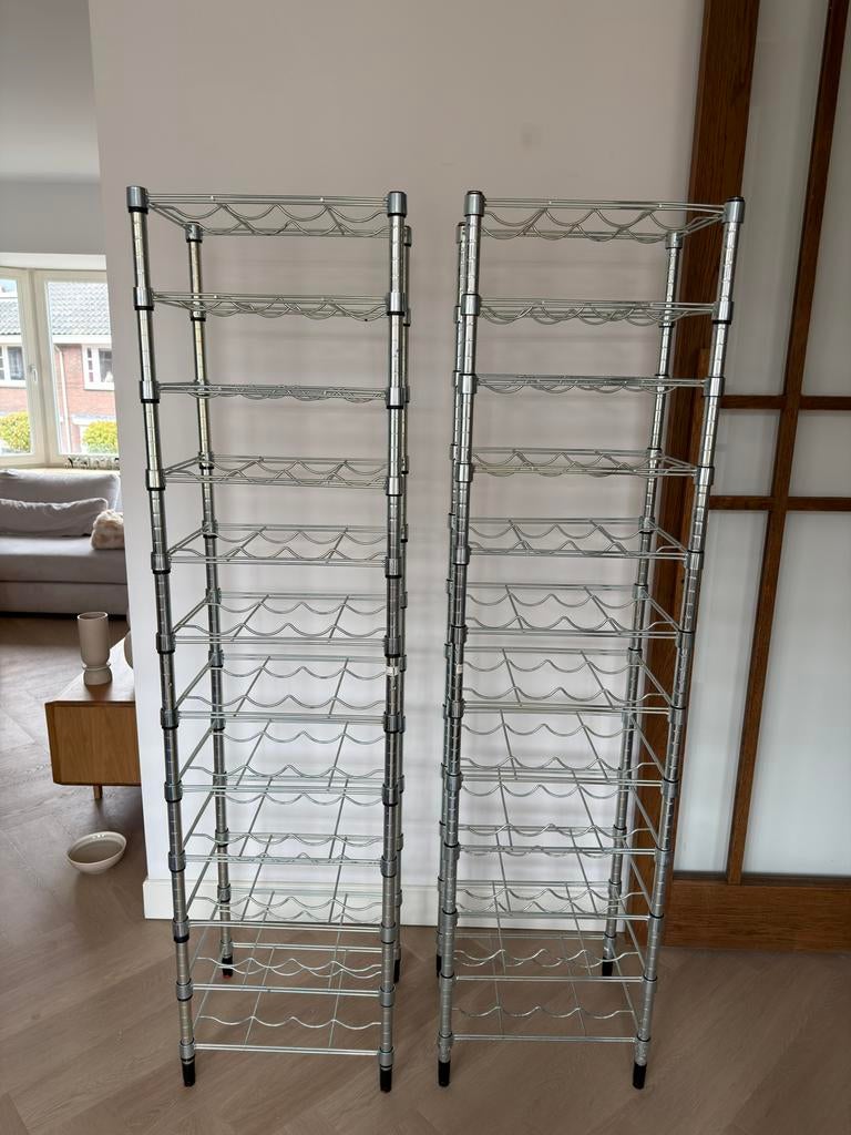2x IKEA Omar (2x2) wijnrekken in goede staat, Ophalen, Zo goed als nieuw, 25 flessen of meer, Metaal