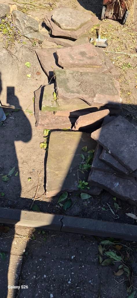 Flagstone tegels, diverse groottes (15-20 stuks), Ophalen, Gebruikt, Terrastegels, Natuursteen