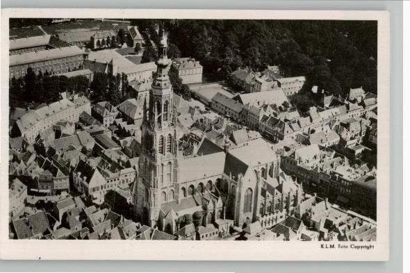 Breda Grote Kerk KLM luchtfoto, Verzenden, Ongelopen, Noord-Brabant