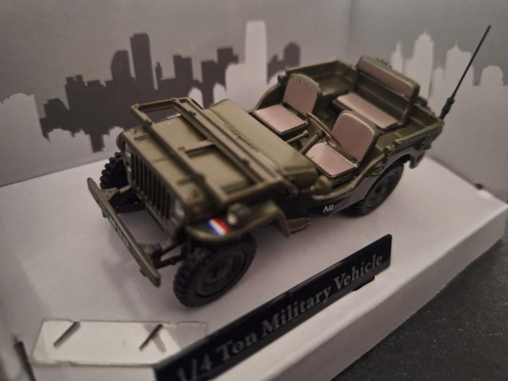 Necaf 1/4 Ton NL 1955 + Aanhanger  Schaal 1:43, Overige merken, Auto, Nieuw, Cararama